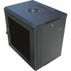 Datacom 19" rack, 9U/450mm, sklenené dvere, čierny