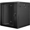 Lanberg 19" Rack, 12U/600mm, sklenené dvere, čierny