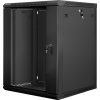 Lanberg 19" Rack, 15U/600mm, sklenené dvere, čierny