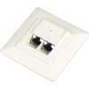 DATACOM Datová zásuvka UTP CAT5E 2xRJ45 pod omítku 45st. bílá