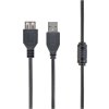 GEMBIRD Kabel USB 2.0 A-A prodlužovací 4,5m (černý, HQ s ferritovým jádrem)