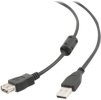 GEMBIRD Kabel USB 2.0 A-A prodlužovací 4,5m (černý, HQ s ferritovým jádrem)