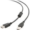 GEMBIRD Kabel USB 2.0 A-A prodlužovací 1,8m Premium (černý, ferit, zlacené kontakty)