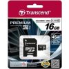 TRANSCEND MicroSDHC karta 16GB Premium, Class 10 UHS-I 300x + adaptér