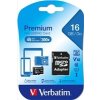VERBATIM MicroSDHC karta 16GB Premium, U1 + SD adaptér