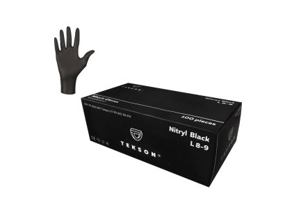 Nitrilové rukavice Tekson, box 100 ks | Nitrilová černá