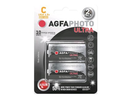 Baterie C (LR14) alkalická AGFAPHOTO Power Ultra 2ks / blistr