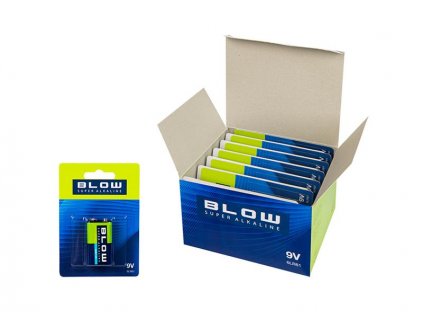 Baterie 9V (6LR61) alkalická BLOW Super Alkaline 10x 1ks / blistr