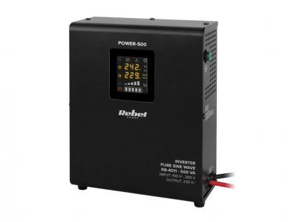 Zdroj záložní REBEL POWER-500 12V 230V 500VA 300W Black nástěnný