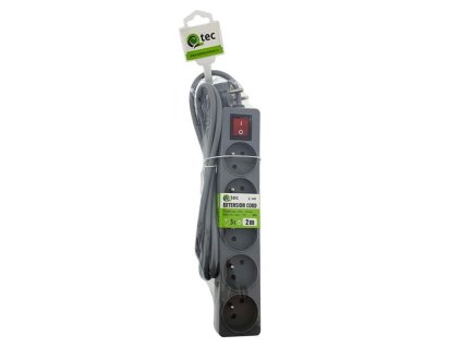 Prodlužovací kabel 5 zásuvek 2m QTEC Q-394F s vypínačem