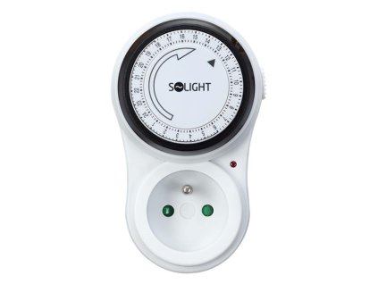 Spínací zásuvka SOLIGHT DT07 mechanická denní