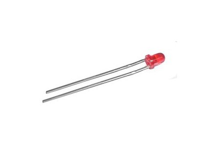 LED  3mm  červená  difuzní