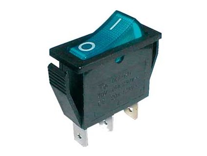 Přepínač kolébkový    2pol./3pin  ON-OFF 250V/15A pros. modrý