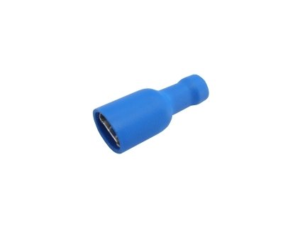 Zdířka faston 6.3mm izol., vodič 1.5-2.5mm  modrá