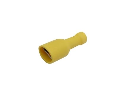 Zdířka faston 6.3mm izol., vodič 4.0-6.0mm  žlutá