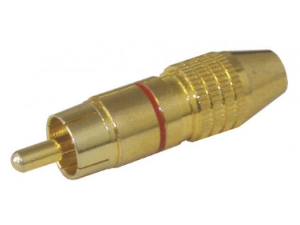Konektor CINCH kabel kov zlatý pr.5-6mm červený