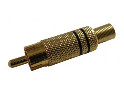 Konektor CINCH kabel kov zlatý černý