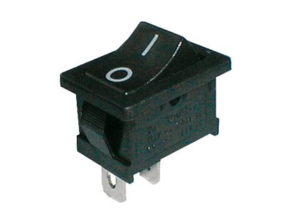 Přepínač kolébkový     2pol./2pin  ON-OFF 250V/6A černý 0-I