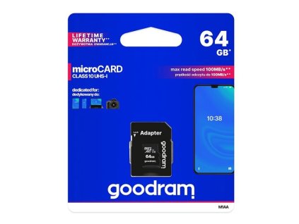 Karta paměťová GOODRAM micro SD 64 GB s adaptérem