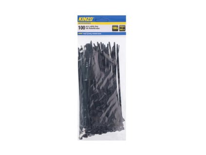 Pásek stahovací KINZO 200x4.8mm 100ks černý