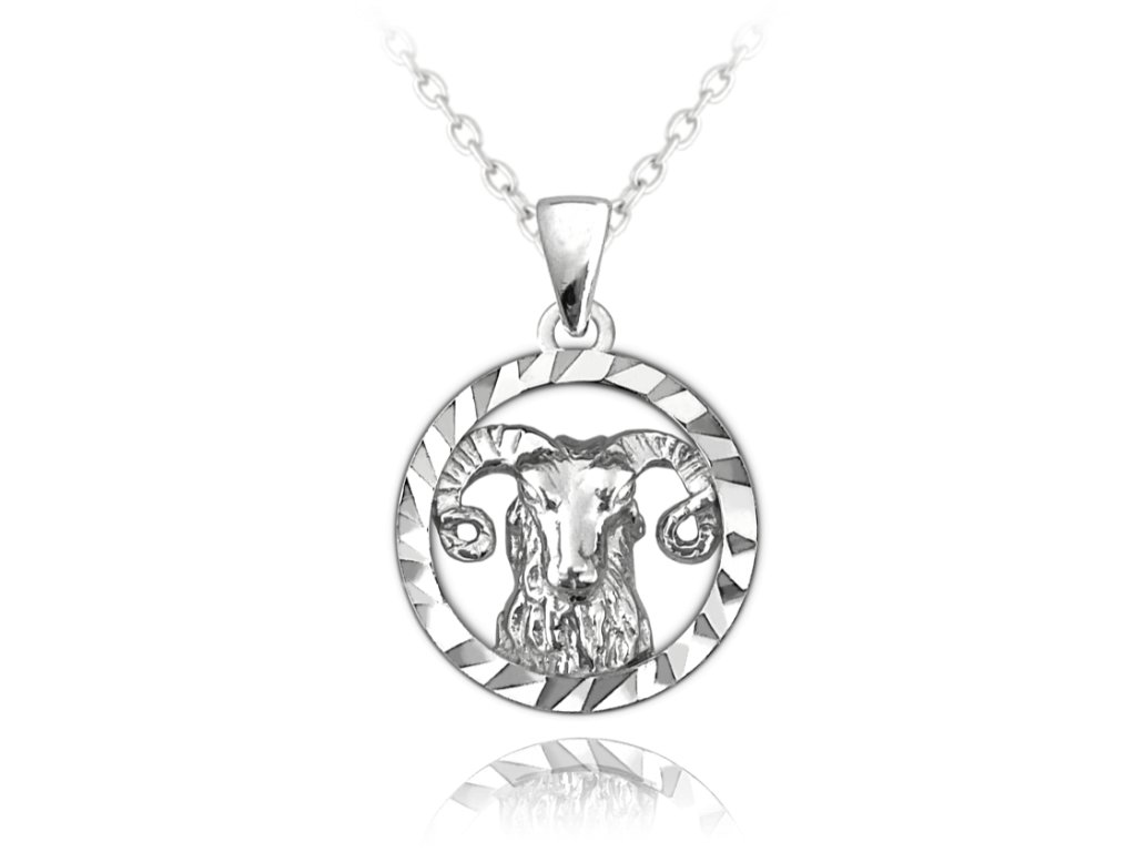 Stříbrný náhrdelník MINET Zodiac znamení BERAN