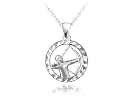 Stříbrný náhrdelník MINET Zodiac znamení STŘELEC