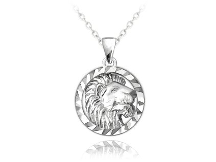 Stříbrný náhrdelník MINET Zodiac znamení LEV