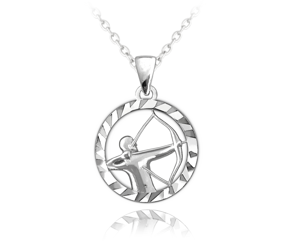 Stříbrný náhrdelník MINET Zodiac znamení STŘELEC JMAS9412SN45
