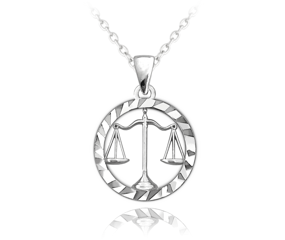 Stříbrný náhrdelník MINET Zodiac znamení VÁHY JMAS9410SN45