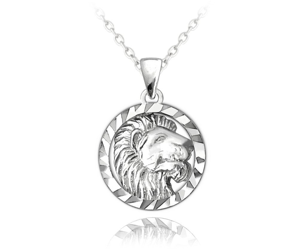 Stříbrný náhrdelník MINET Zodiac znamení LEV JMAS9408SN45