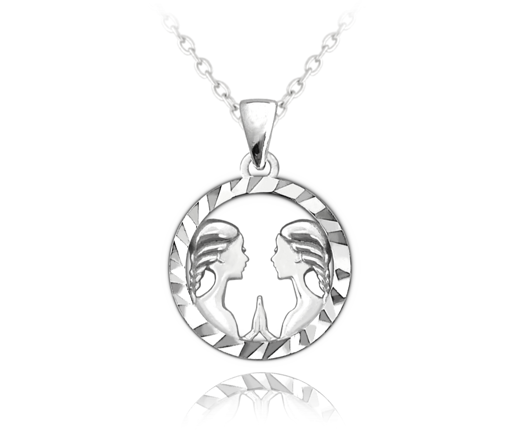 Stříbrný náhrdelník MINET Zodiac znamení BLÍŽENCI JMAS9406SN45