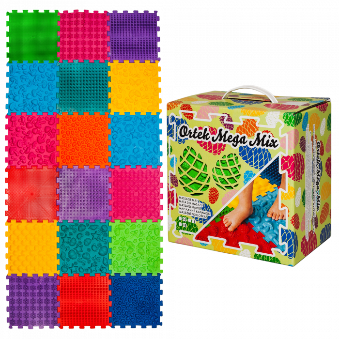 Masážní ortopedická podložka Ortek Puzzle "Mega Mix" 18 dílů