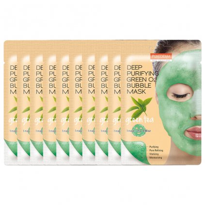 DEEP PURIFYING GREEN O2 BUBBLE MASK "GREEN TEA" - 10ks