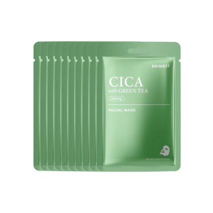 SKIN627 CICA WITH GREEN TEA SHEET MASK - 10ks