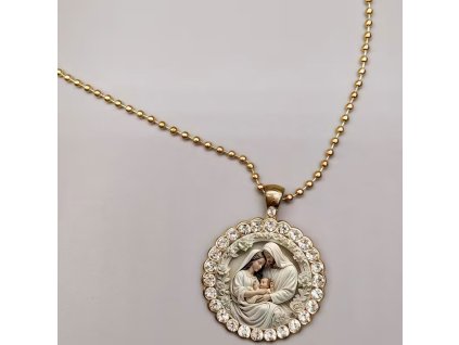 Přívěsek s 3D lupou nad grafikou - Svatá rodina s hvězdami