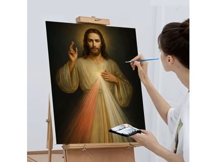 Vlastnoručně malovaný obraz podle čísel - Boží milosrdenství