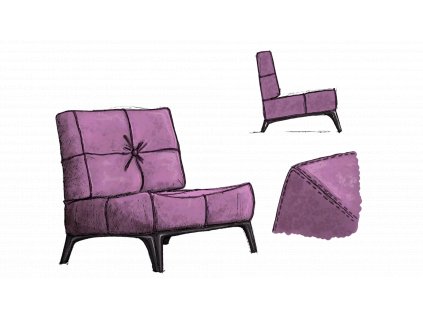 Křeslo Purple- kolekce Falconeri by TEMPUS DESIGN