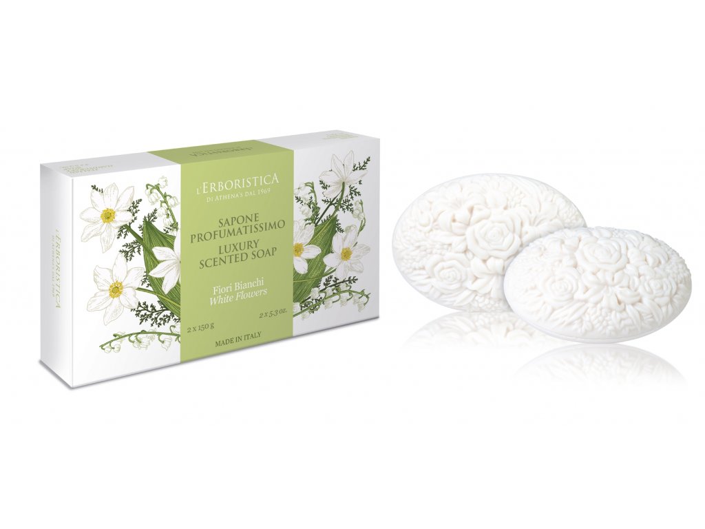 Erboristica dárkové balení dekorační parfémované mýdlo s vůní bílých květů 2x150 g
