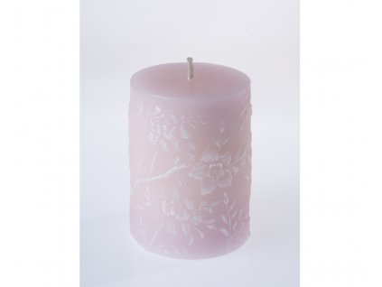 EDG Italia svíčka s květinovým dekorem růžová nebo modrá