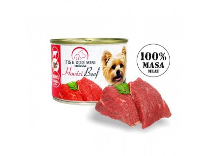 Fine Dog MINI Exclusive konzerva pro psy hovězí 100% masa 200g