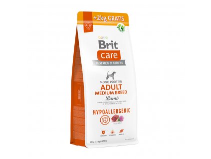 Brit Care Dog Hypoallergenic Adult Medium Breed 12+2kg ZDARMA