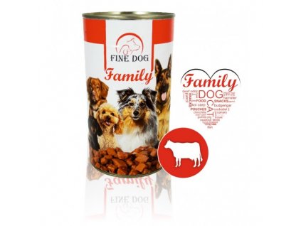 FINE DOG Family konzerva pro psy s HOVĚZÍM 1240g