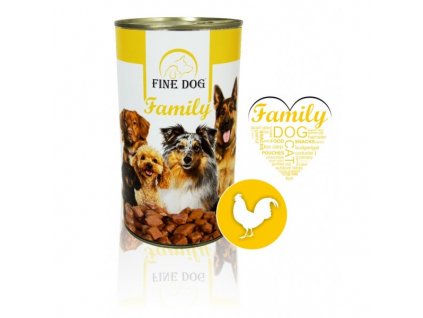 FINE DOG Family konzerva pro psy s DRŮBEŽÍM 1240g