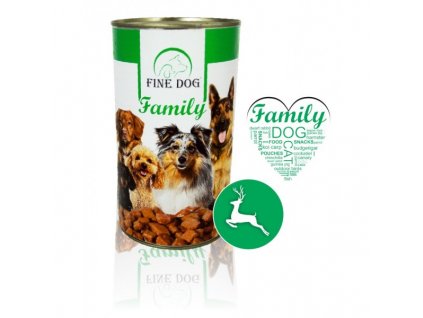 FINE DOG Family konzerva pro psy se ZVĚŘINOU 1240g