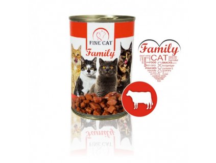 FINE CAT Family konzerva pro kočky s HOVĚZÍM 415g