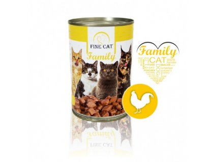 FINE CAT Family konzerva pro kočky s DRŮBEŽÍM 415g