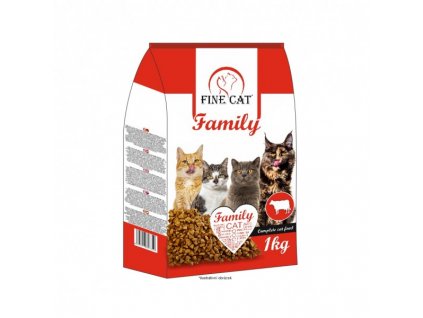 FINE CAT Family granule pro kočky s HOVĚZÍM 1kg