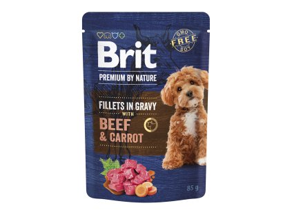 Brit Premium by Nature Dog Fillets in Gravy with Beef & Carrot 85 g