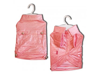 Kabátek Croco Artificial Leather Pink XS