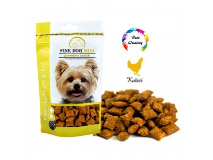 FINE DOG MINI plněné polštářky kuřecí 80g